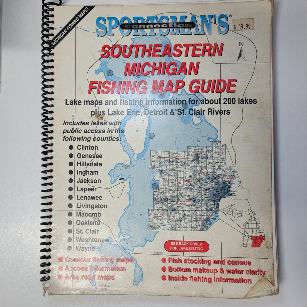 Sportsman's Connection Southeastern Michigan Fishing Map Guide 2002 Spiral Bound
